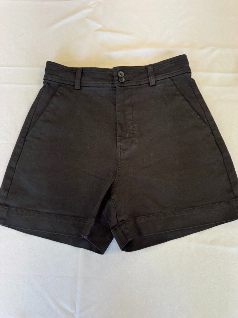 Everlane Black Chino High Rise Shorts Black Size 4